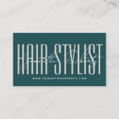Hair stylist modern typography script green visitenkarte (Vorderseite)