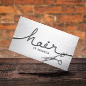 Hair Stylist Moderne Silver 3D Script Ernennung Terminkarte