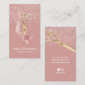 Hair Stylist Moderner Glitzer Rose Gold Splash Sal Visitenkarte (Vorne/Hinten)