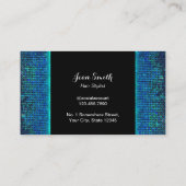 Hair Stylist Modernes Blue Aquamarin Sequins Salon Visitenkarte (Rückseite)