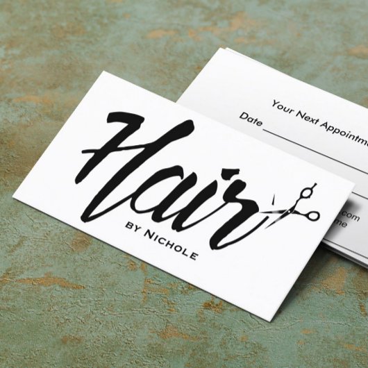 Hair Stylist Modernes Drehbuch Salon Ernennung Terminkarte