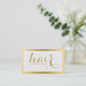 Hair Stylist Modernes Gold Text Design Visitenkarte (Stehend Vorderseite)
