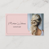 Hair Stylist Modernes Rosa Visitenkarte (Vorderseite)