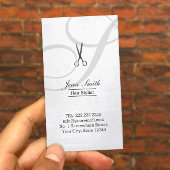 Hair Stylist Modernes Script Monogram Visitenkarte
