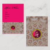 HAIR-STYLIST-Monogramm, rote, rosa Ruby, schwarz Visitenkarte (Vorne/Hinten)