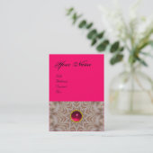 HAIR-STYLIST-Monogramm, rote, rosa Ruby, schwarz Visitenkarte (Stehend Vorderseite)