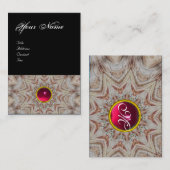 HAIR-STYLIST-Monogramm, rote, rosa Ruby, schwarz Visitenkarte (Vorne/Hinten)