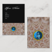 HAIR STYLIST Monogramm, Saphil blau schwarz Visitenkarte (Vorne/Hinten)