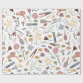 Hair Stylist | Muster | Wasserfarbe Geschenkpapier (Flach)