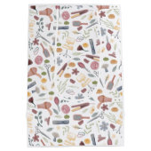 Hair Stylist | Muster | Wasserfarbe Mittlere Geschenktüte (Rückseite)