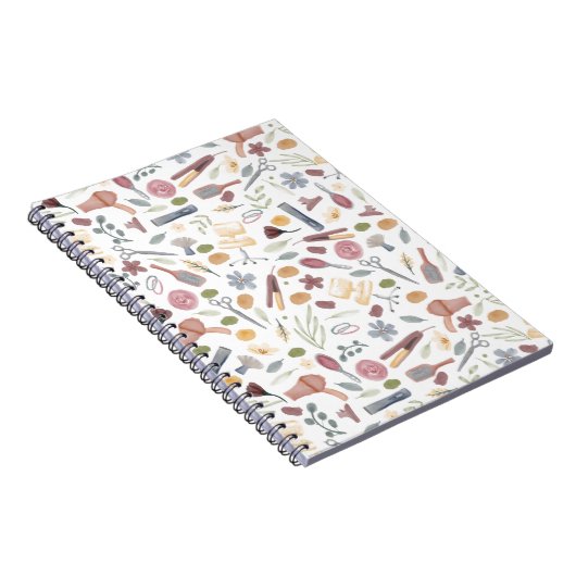 Hair Stylist | Muster | Wasserfarbe Notizblock (Rechte Seite)