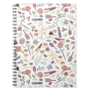 Hair Stylist Muster Wasserfarbe Notizblock