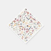 Hair Stylist | Muster | Wasserfarbe Serviette (Ecke)