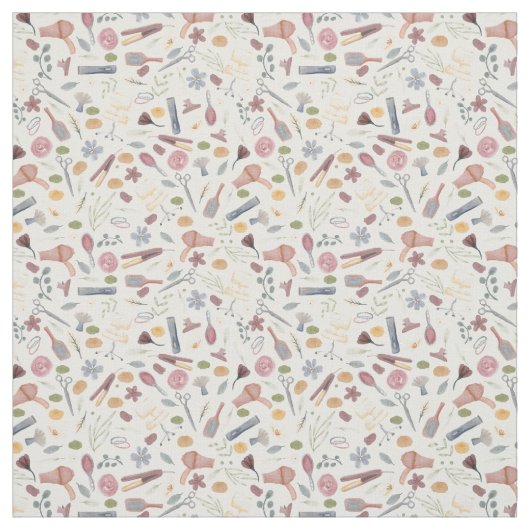 Hair Stylist | Muster | Wasserfarbe Stoff (Muster)