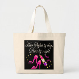 HAIR STYLIST NACH TAG, DIVA NACH NACHT TOTE BAG JUMBO STOFFBEUTEL