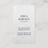 Hair Stylist Navy Blue Bow Schere Silver Glitzer Visitenkarte (Rückseite)