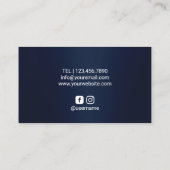 Hair Stylist Navy Blue Glitzer Tropfens Beauty Sal Visitenkarte (Rückseite)