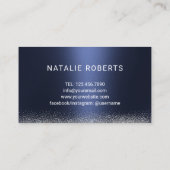 Hair Stylist Navy Blue Silver Luxury Beauty Salon Visitenkarte (Rückseite)