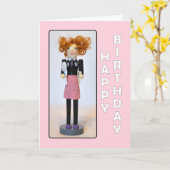 Hair Stylist Nutcracker Happy Birthday Karte (Gelbe Blume)