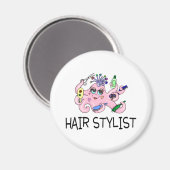 Hair Stylist Octopus Magnet (Vorderseite/Rückseite)