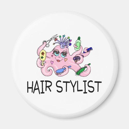Hair Stylist Octopus Magnet (Vorne)