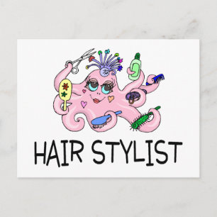 Hair Stylist Octopus Postkarte