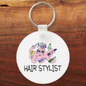 Hair Stylist Octopus Schlüsselanhänger (Vorderseite)