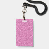 Hair Stylist Pink & Gold Glitzer Initial Ausweis (Rückseite mit Lanyard)