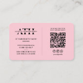 Hair Stylist Pink Pastel Ästhetik Moderne Visitenkarte (Rückseite)