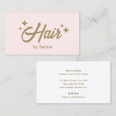 Hair Stylist Pink Retro Stars Visitenkarte (Vorne/Hinten)