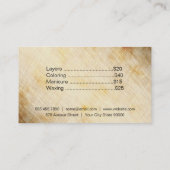 Hair Stylist | Preise Visitenkarte (Rückseite)