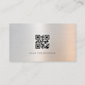 Hair Stylist QR Code Brushed Metal Visitenkarte (Rückseite)