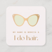 Hair Stylist Retro Sonnenbrille Square Busine Quadratische Visitenkarte (Vorderseite)