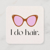 Hair Stylist Retro Sonnenbrille Square Business Ca Quadratische Visitenkarte (Vorderseite)
