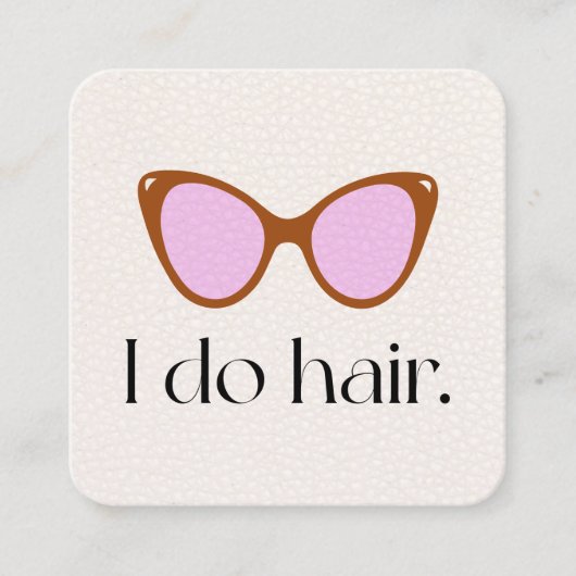 Hair Stylist Retro Sonnenbrille Square Business Ca Quadratische Visitenkarte (Vorderseite)