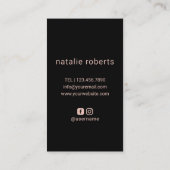 Hair Stylist Rose Gold Beauty Logo Typografie Visitenkarte (Rückseite)