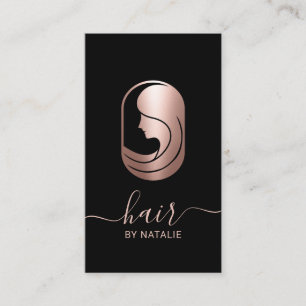 Hair Stylist Rose Gold Beauty Logo Typografie Visitenkarte
