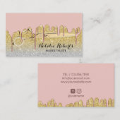 Hair Stylist Rose Gold Driving Gold Glitzer Salon Visitenkarte (Vorne/Hinten)