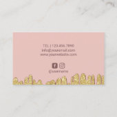 Hair Stylist Rose Gold Driving Gold Glitzer Salon Visitenkarte (Rückseite)