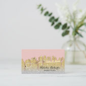 Hair Stylist Rose Gold Driving Gold Glitzer Salon Visitenkarte (Stehend Vorderseite)