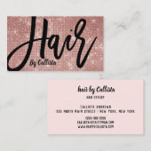 Hair Stylist Rose Gold Glitzer Moderne Typografie Visitenkarte (Vorne/Hinten)