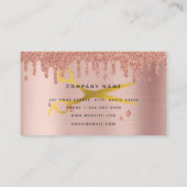 Hair Stylist Rose Gold Glitzer Moderner Minimalist Visitenkarte (Rückseite)