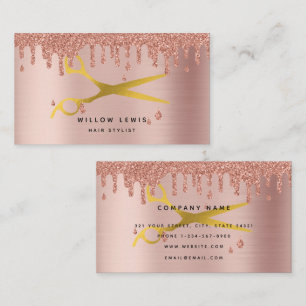Hair Stylist Rose Gold Glitzer Moderner Minimalist Visitenkarte