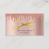 Hair Stylist Rose Gold Glitzer Moderner Minimalist Visitenkarte (Vorderseite)