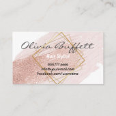 Hair Stylist Rose Gold Glitzer Tropfen Schöne Salo Visitenkarte (Rückseite)