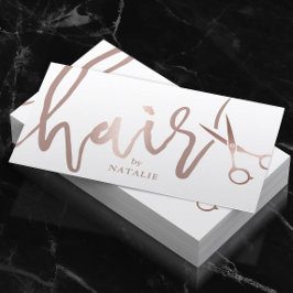 Hair Stylist Rose Gold Handgeschriebener Script Sa Visitenkarte