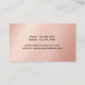 Hair Stylist Rose Gold Script Typografy Salon Visitenkarte (Rückseite)