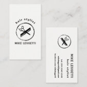 Hair Stylist Round-Logo mit Folien und Kamm Visitenkarte (Vorne/Hinten)