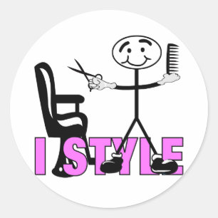 Hair Stylist Runder Aufkleber