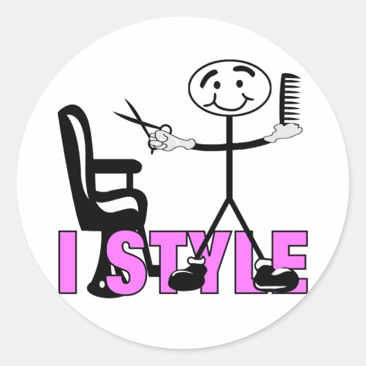 Hair Stylist Runder Aufkleber (Vorderseite)